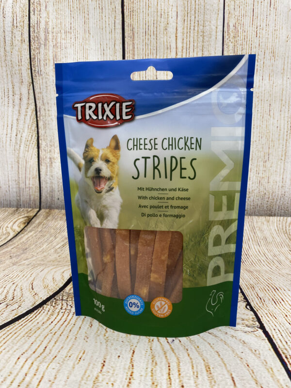 FRIANDISES TRIXIE – CHIEN – CHEESE CHICKEN STRIPES – POULET&FROMAGE 100GR