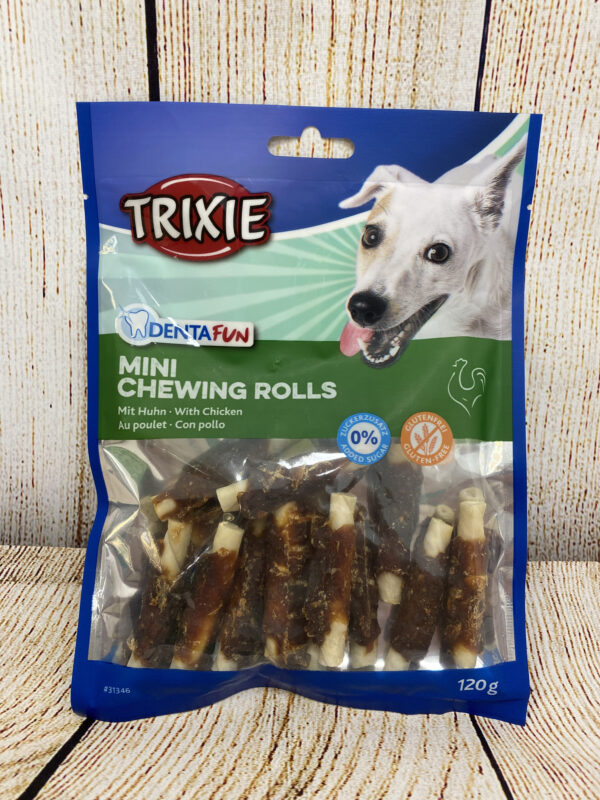 FRIANDISES TRIXIE – CHIEN – MINI CHEWING ROLLS DENTAFUN – POULET 120GR