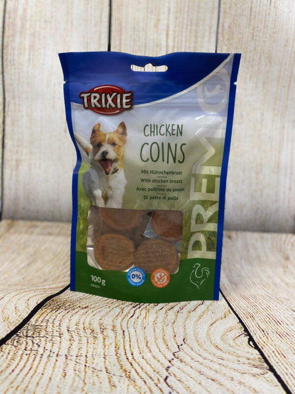 FRIANDISES TRIXIE – CHIEN – CHICKEN COINS – POITRINE DE POULET 100GR