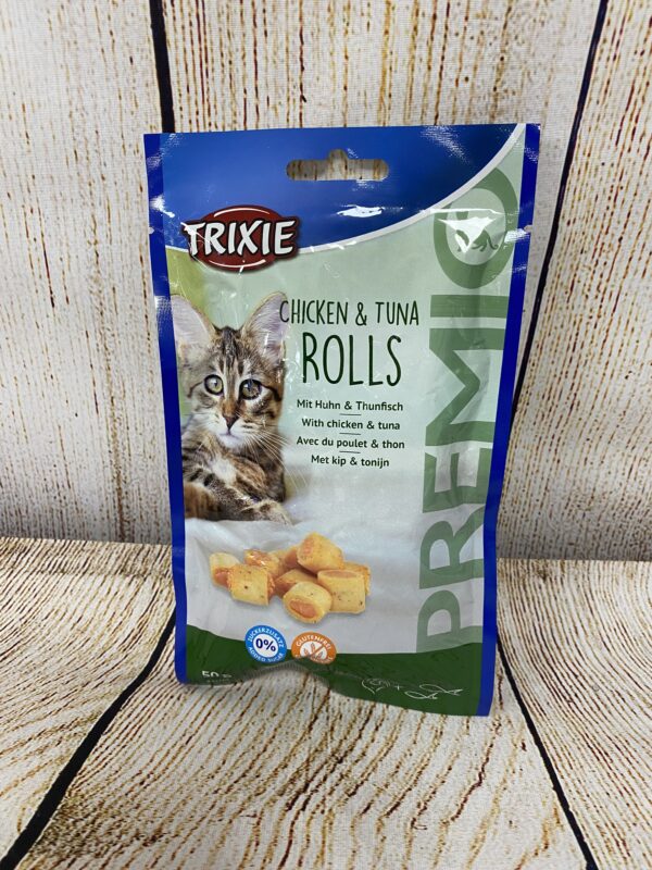 FRIANDISES TRIXIE – CHAT – CHICKEN & TUNA ROLLS – POULET&THON 50GR