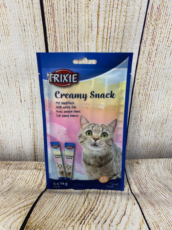 FRIANDISES TRIXIE – CHAT – CREAMY SNACK – POISSON BLANC 5X14GR