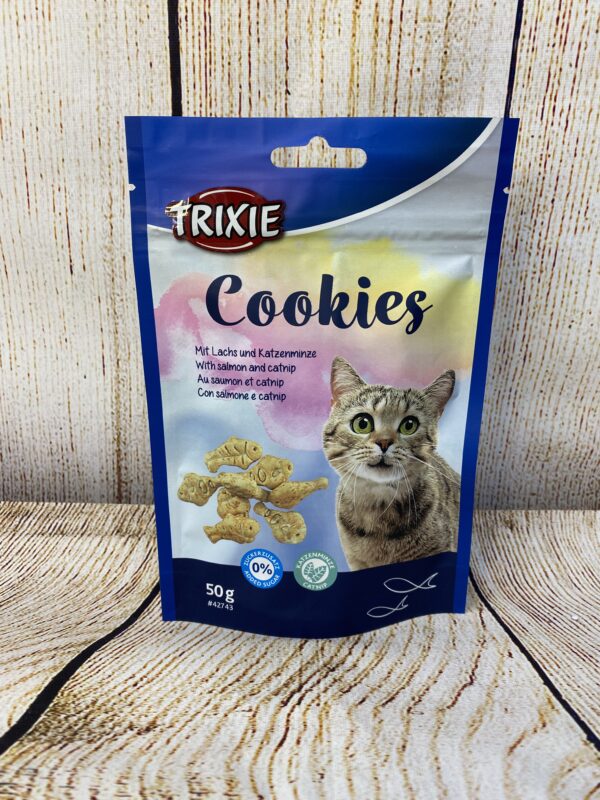 FRIANDISES TRIXIE – CHAT – COOKIES – SAUMON&CATNIP 50GR