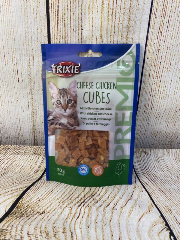 FRIANDISES TRIXIE – CHAT – CHEESE CHICKEN CUBES – POULET&FROMAGE 50GR